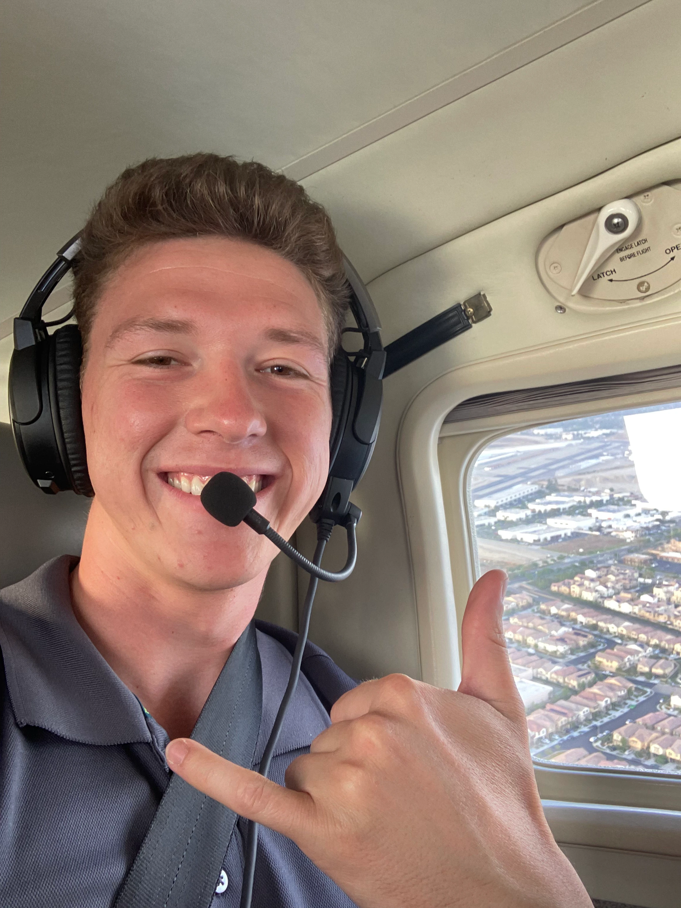 Student and instructor in cockpit